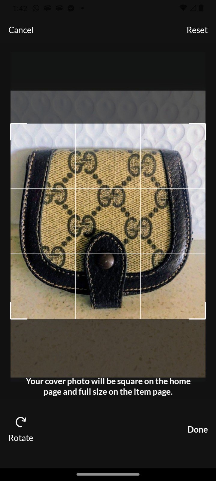 Authentic Vintage Gucci GG Signature Logo Coin Purse ***FINAL!***