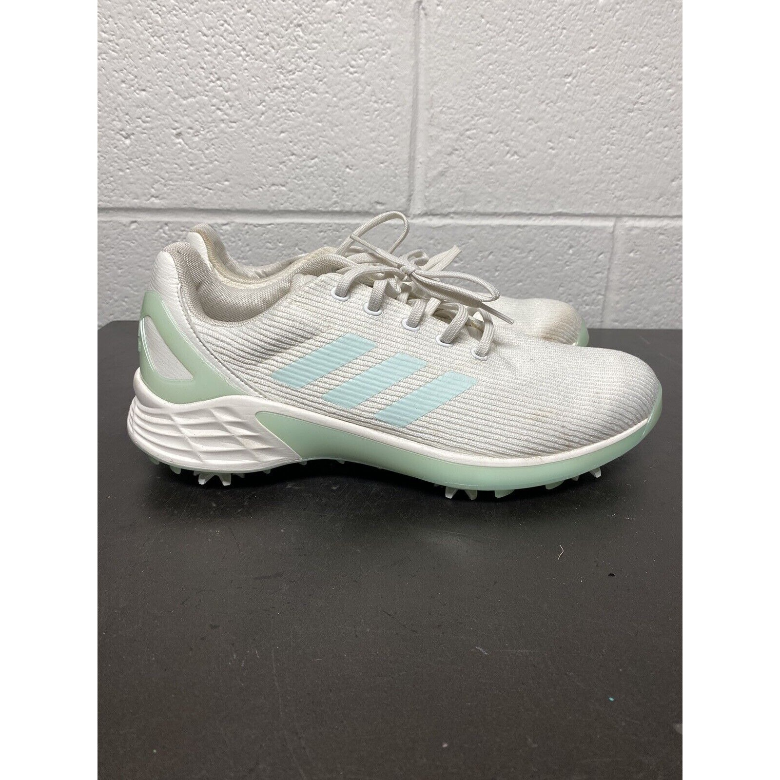 Mens Adidas ZG21 Motion Primegreen Golf Shoes Non Dyed/Mint Spiked White Size 11