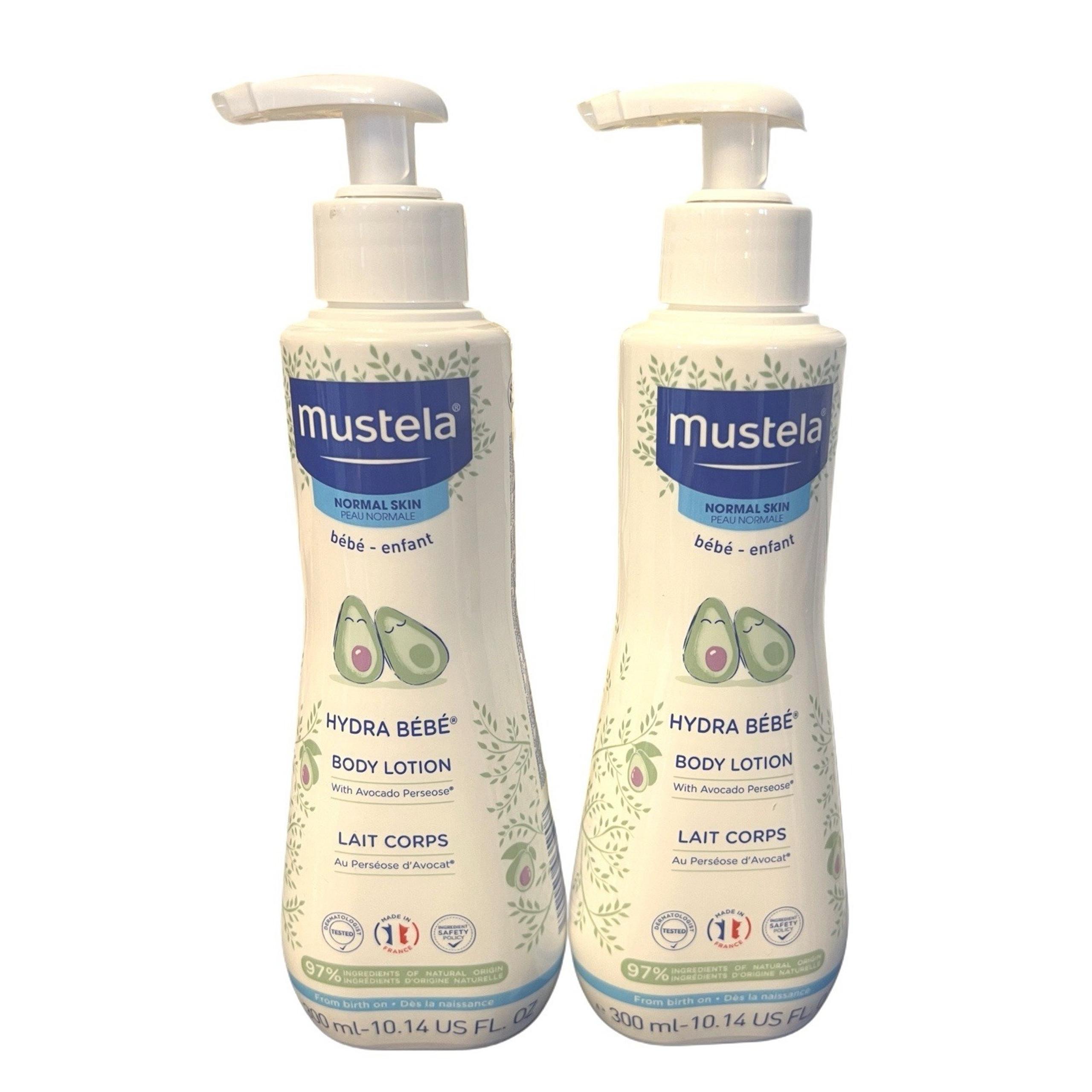 Mustela Hydra Bebe Baby Body Lotion 10.14 US FL - 2 PACK w/ Avocado EXP 6/27