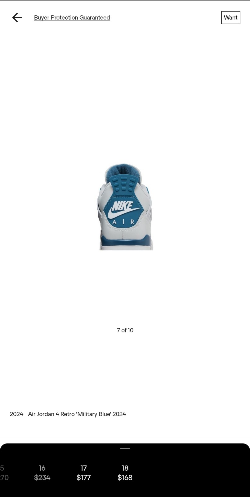 NikeAir Jordan 4 Retro Military Blue