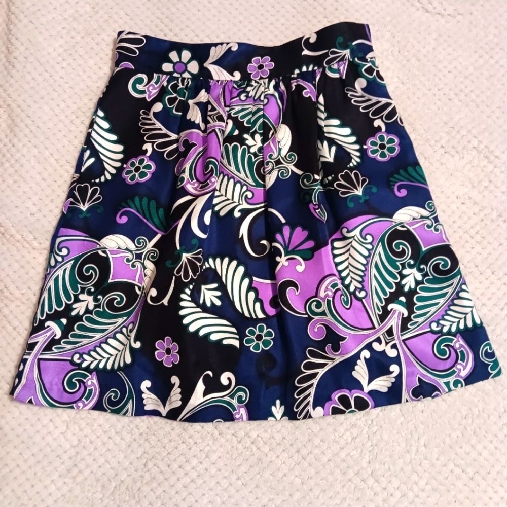Tibi Paisley Print Maximalism Whimsical Artsy Silk Skirt Sz 6 See Description