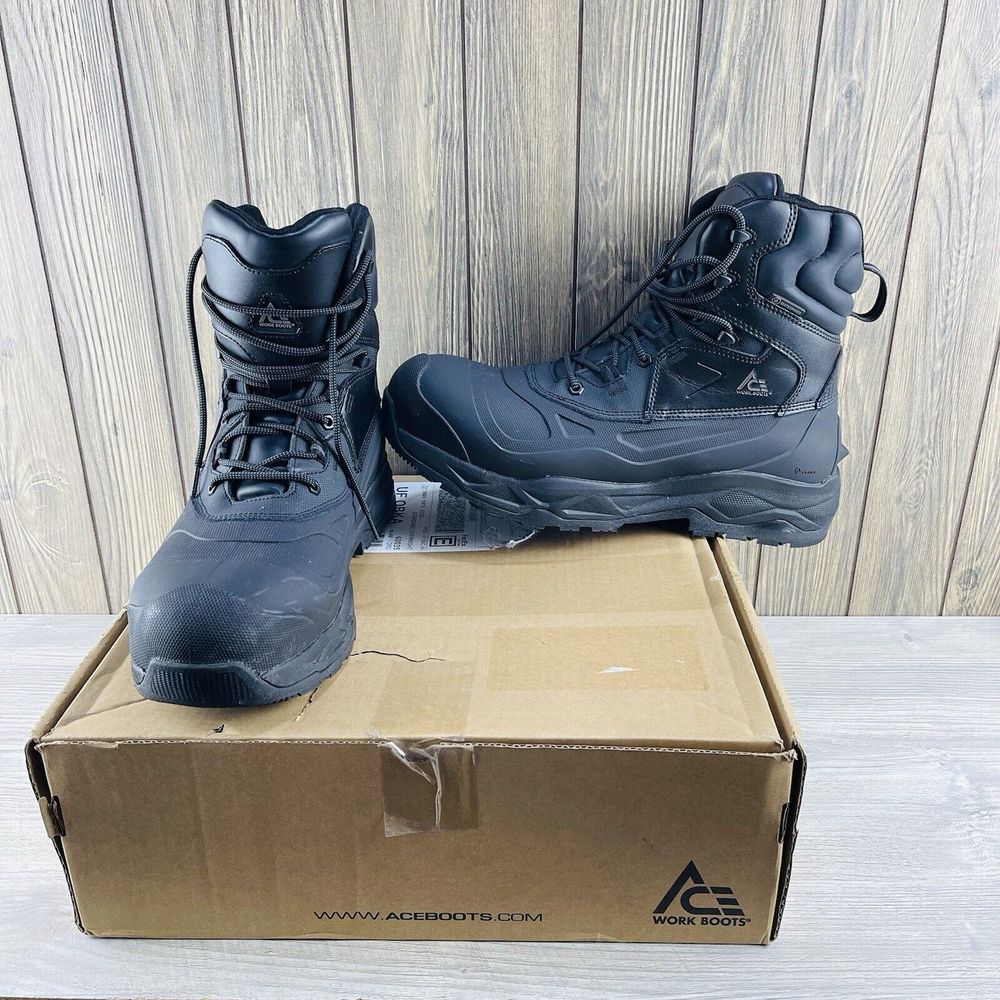 ACE Work Boots Shoes For Crews Men's Non-Slip Work Boots Fargo II CT Black Sz:13