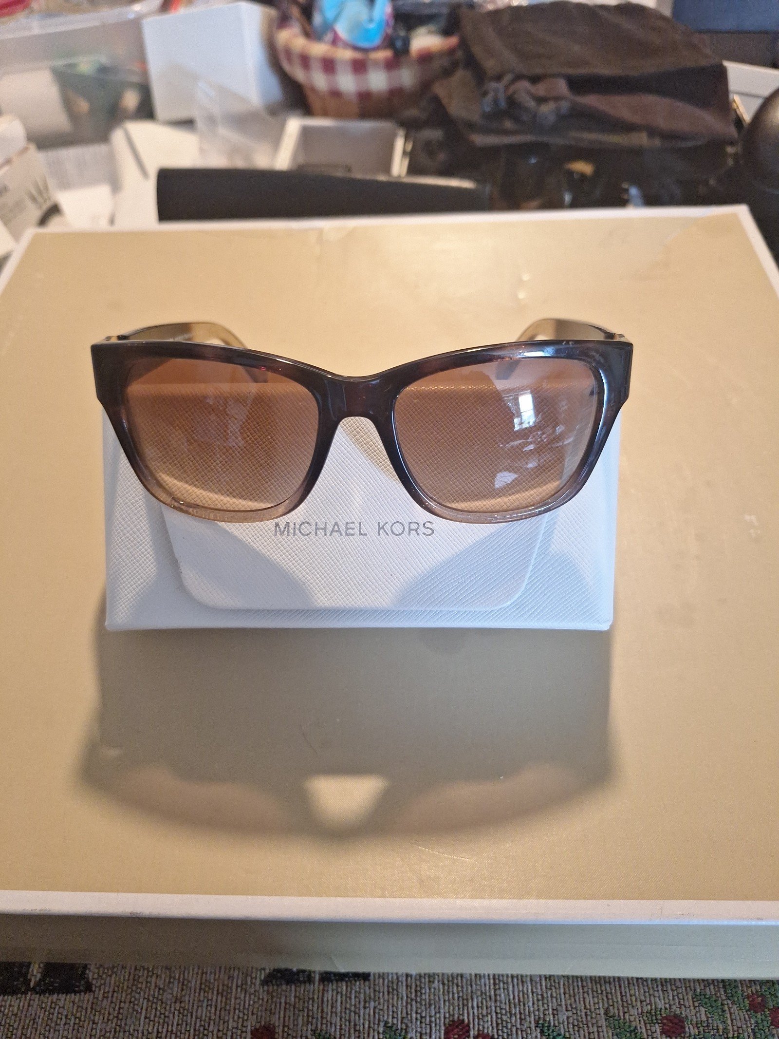 Michael Kors Mk 6028 Brown Tortious Sparkle Sunglasses New