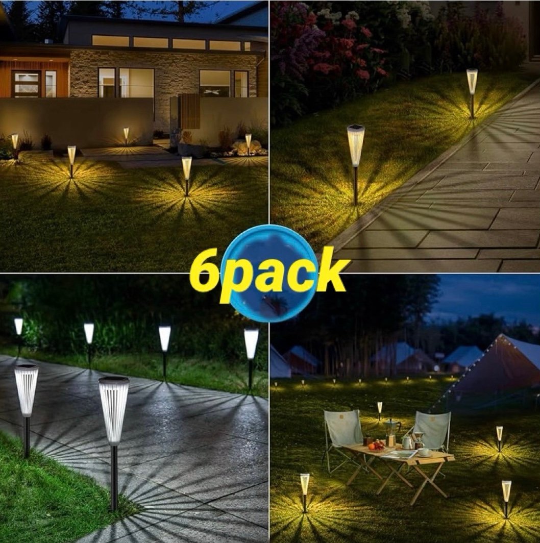 Solar Lights Outdoor Garden Waterproof - 6 Pack