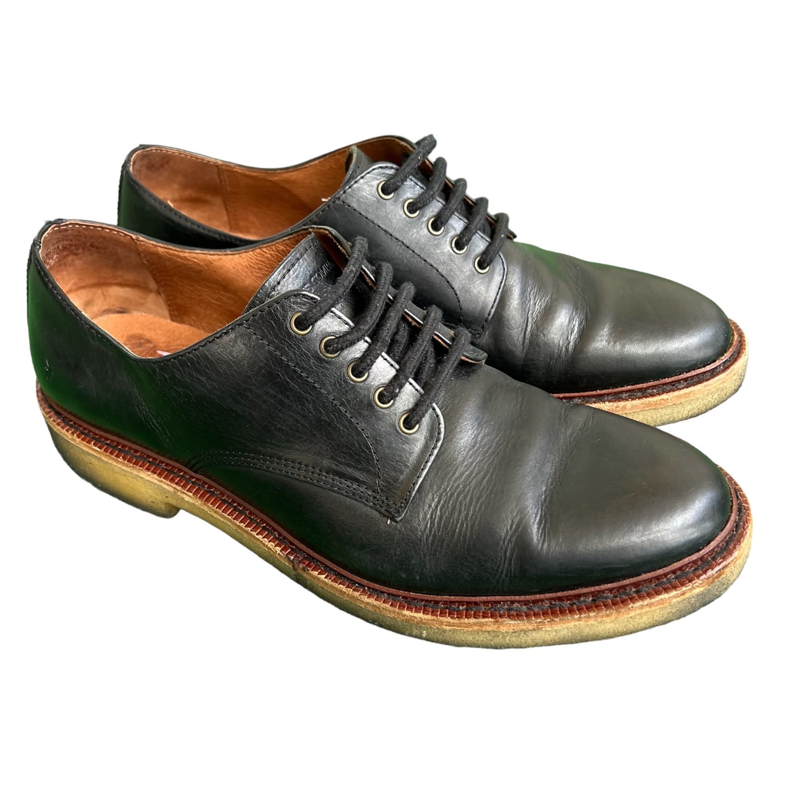 Frye Men’s Black Leather Oxford Shoes crepe gum sole size 10 CU8651 Frye Men’s Black Leather Oxford Shoes crepe gum sole size 10 CU8651