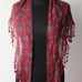 Vintage scarf. Woman scarf. Flower scarf. woman shawl. wine red scarf