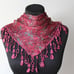 Vintage scarf. Woman scarf. Flower scarf. woman shawl. wine red scarf