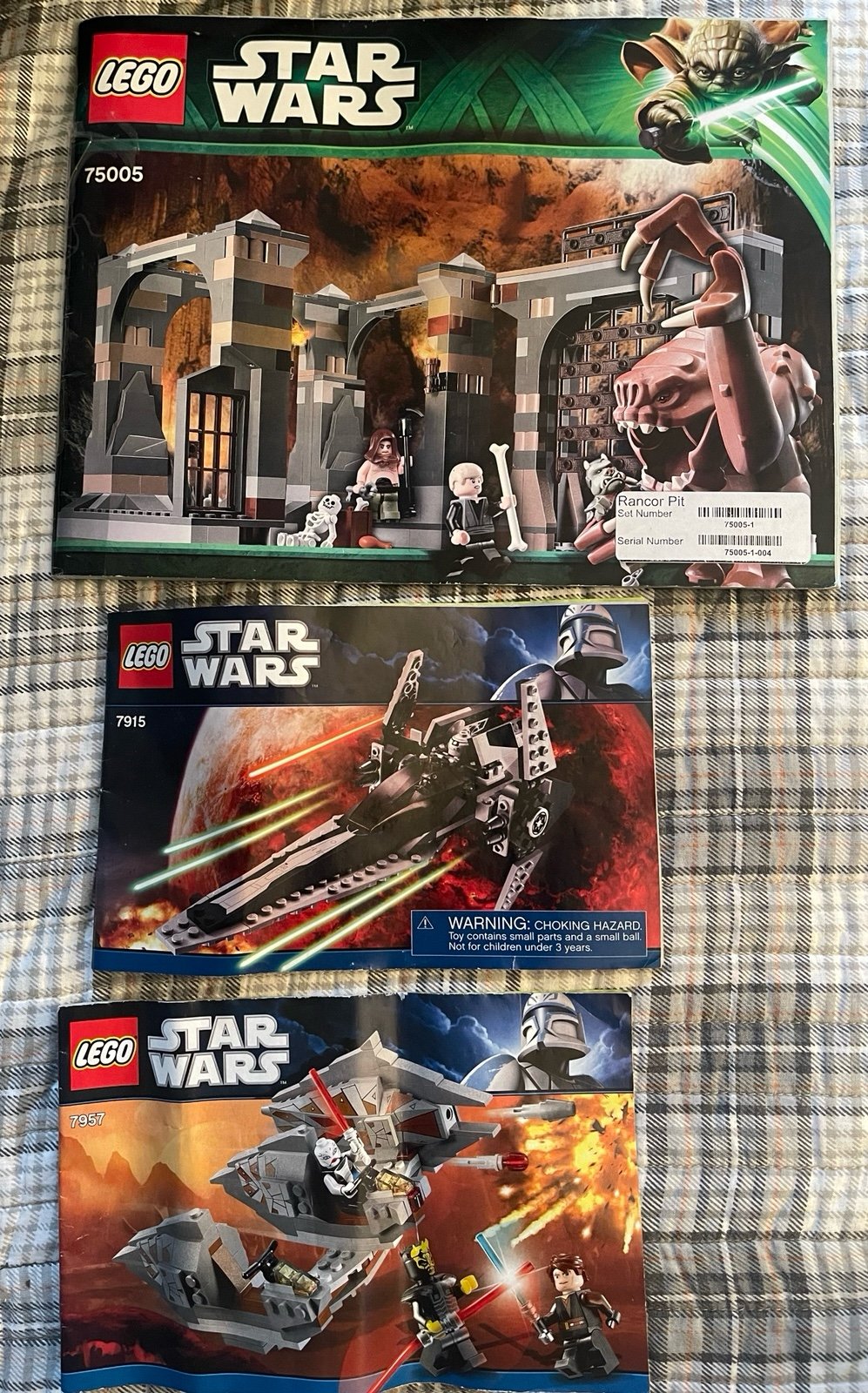 Set of 3 Lego Star Wars sets.