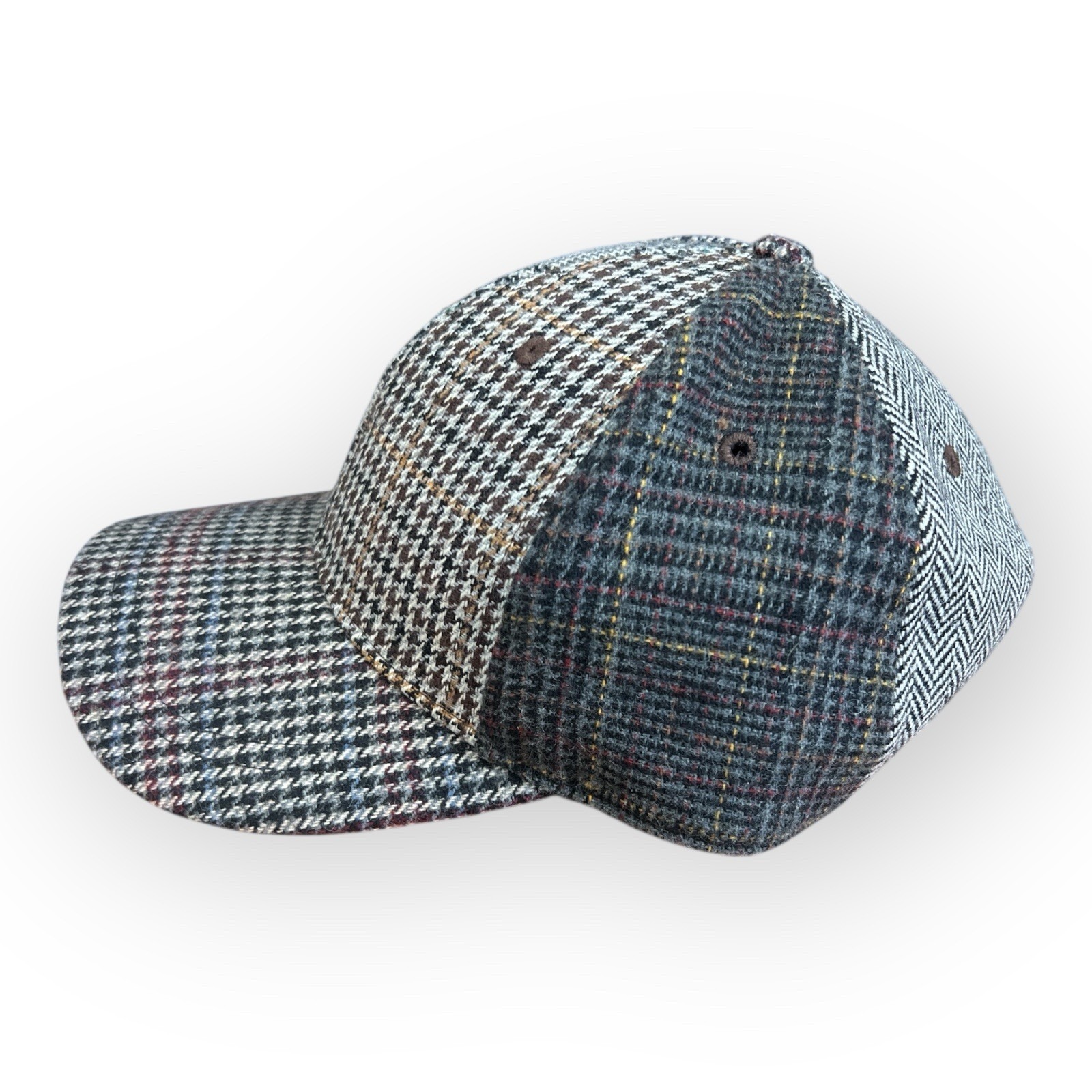 NEW Wyeth Wool Blend Tweed Patchwork Dad Hat Baseball Cap Adjustable City Modern