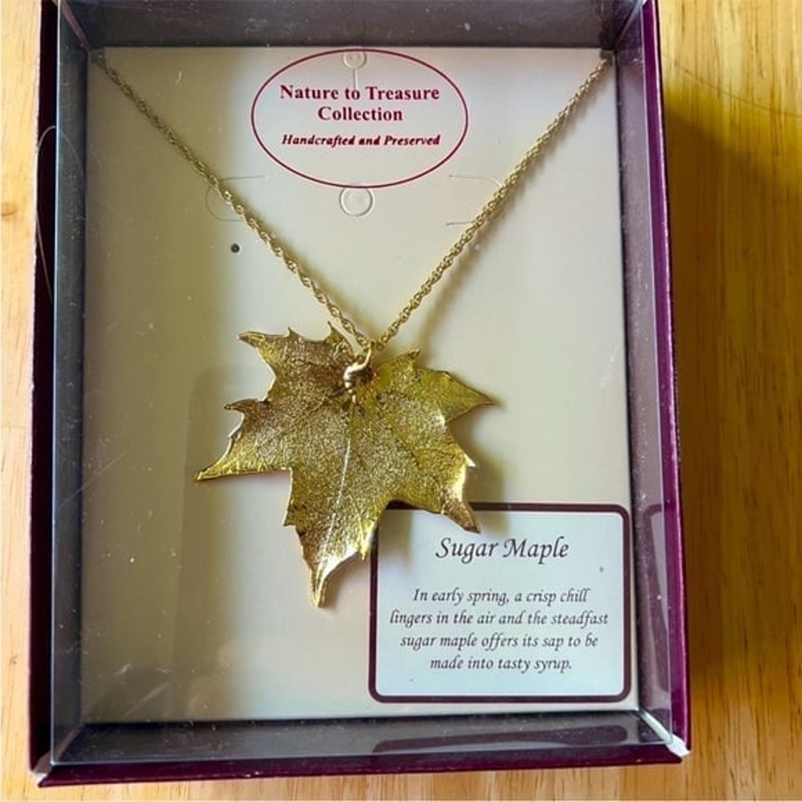 Gold Plated Maple Leaf 18” Necklace