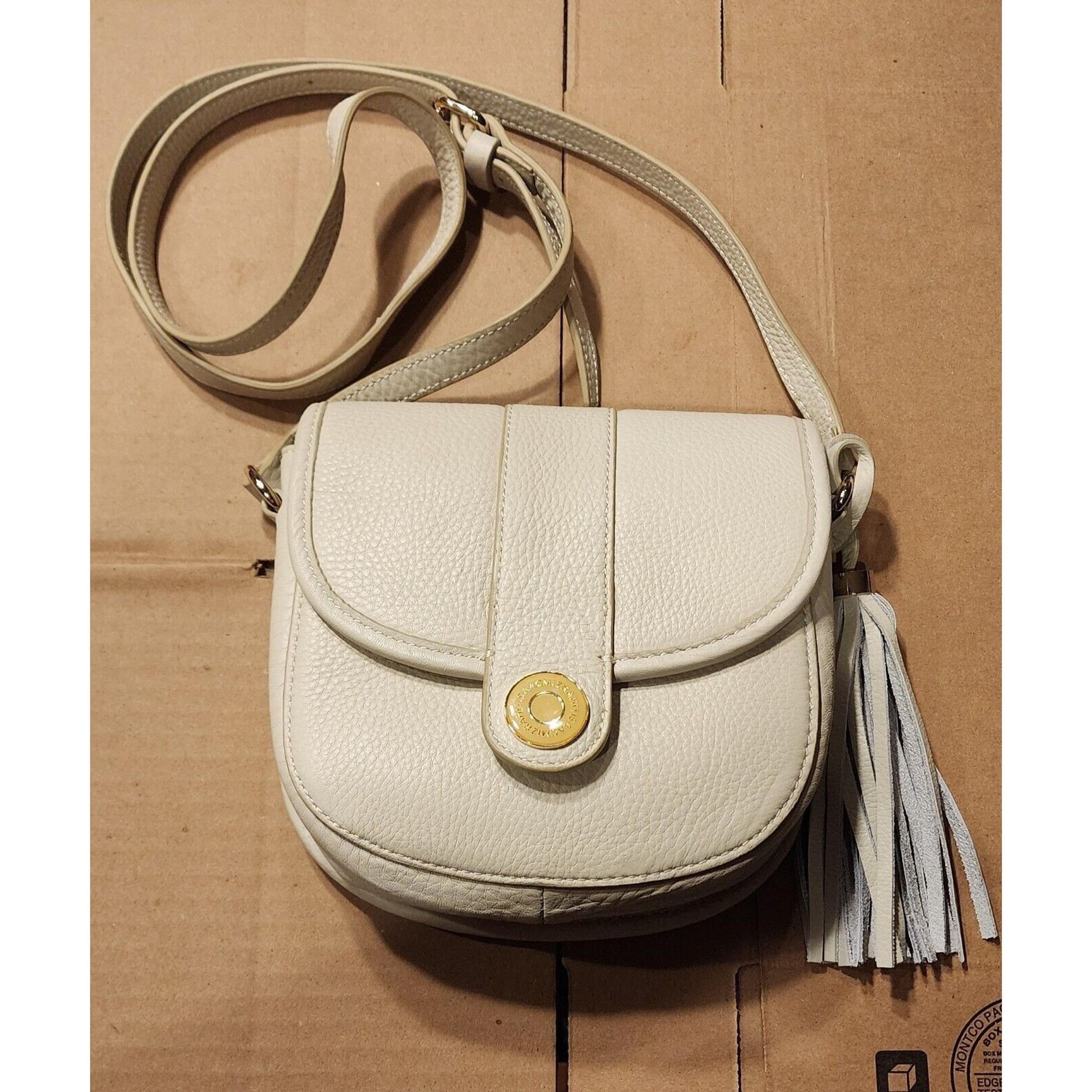 Isaac Mizrahi Beige Pebbled Leather Crossbody shoulder purse Bag new W/ Out Tags