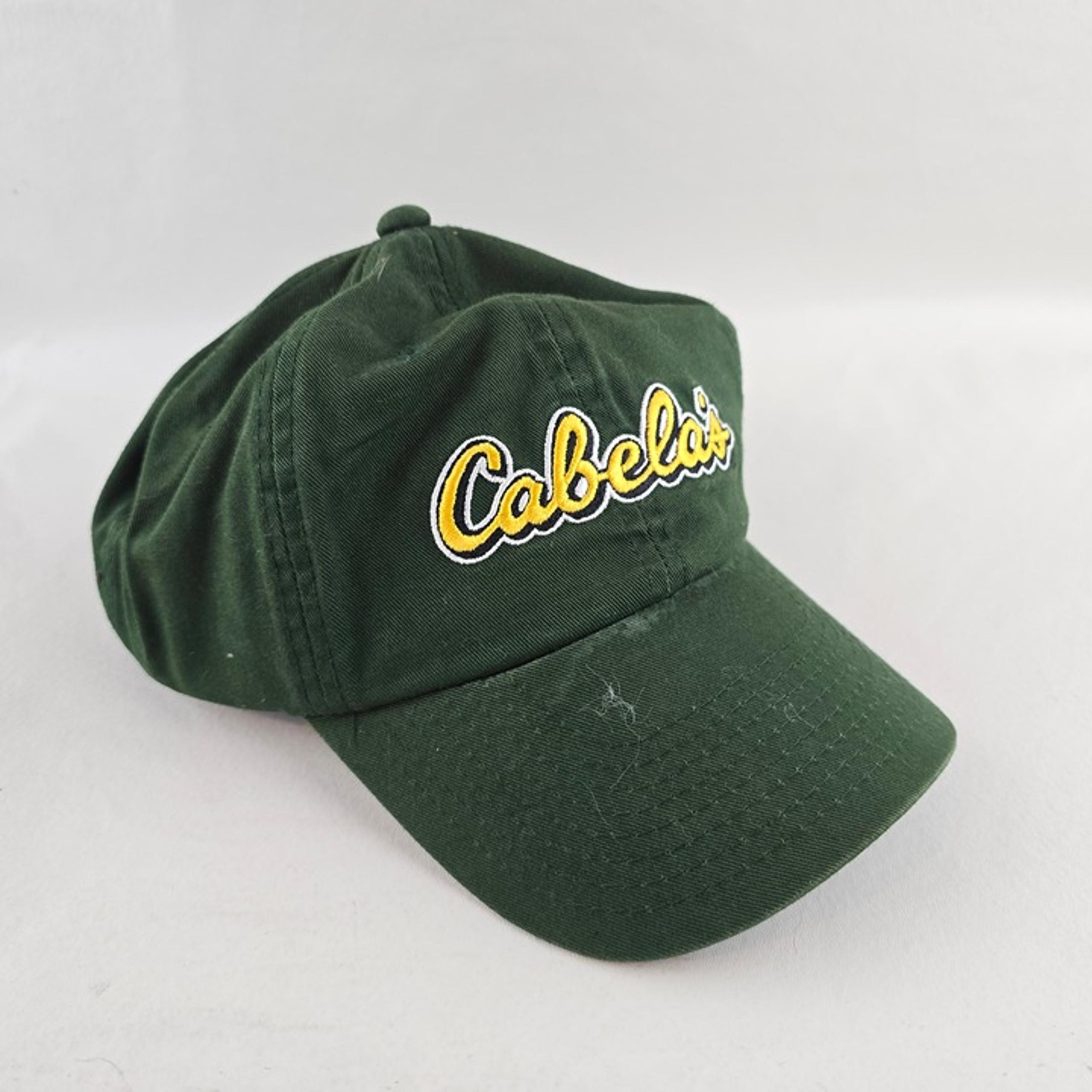 Cabelas Hat Mens One Size Green Strapback Outdoor Hunting Fishing Adjustable Som