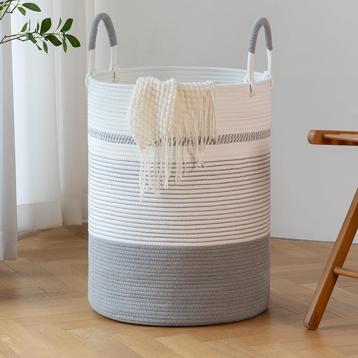 72L Laundry Hamper Laundry Basket Gradient Grey for home