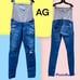 AG ADRIANO GOLDSCMIED Secret Fit Belly Skinny Maternity Raw Hem Distressed Jeans