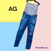 AG ADRIANO GOLDSCMIED Secret Fit Belly Skinny Maternity Raw Hem Distressed Jeans