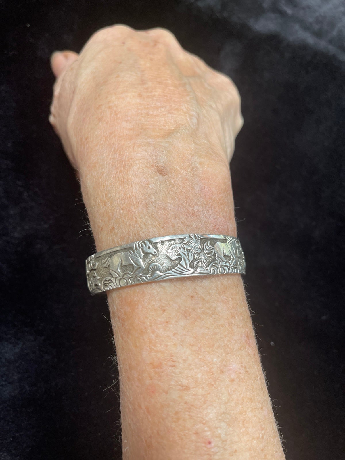 Sterling cuff horse bracelet