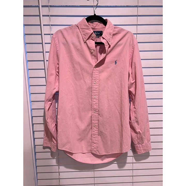 Ralph Lauren Pink Corduroy Long Sleeve Button Up Shirt - Size M