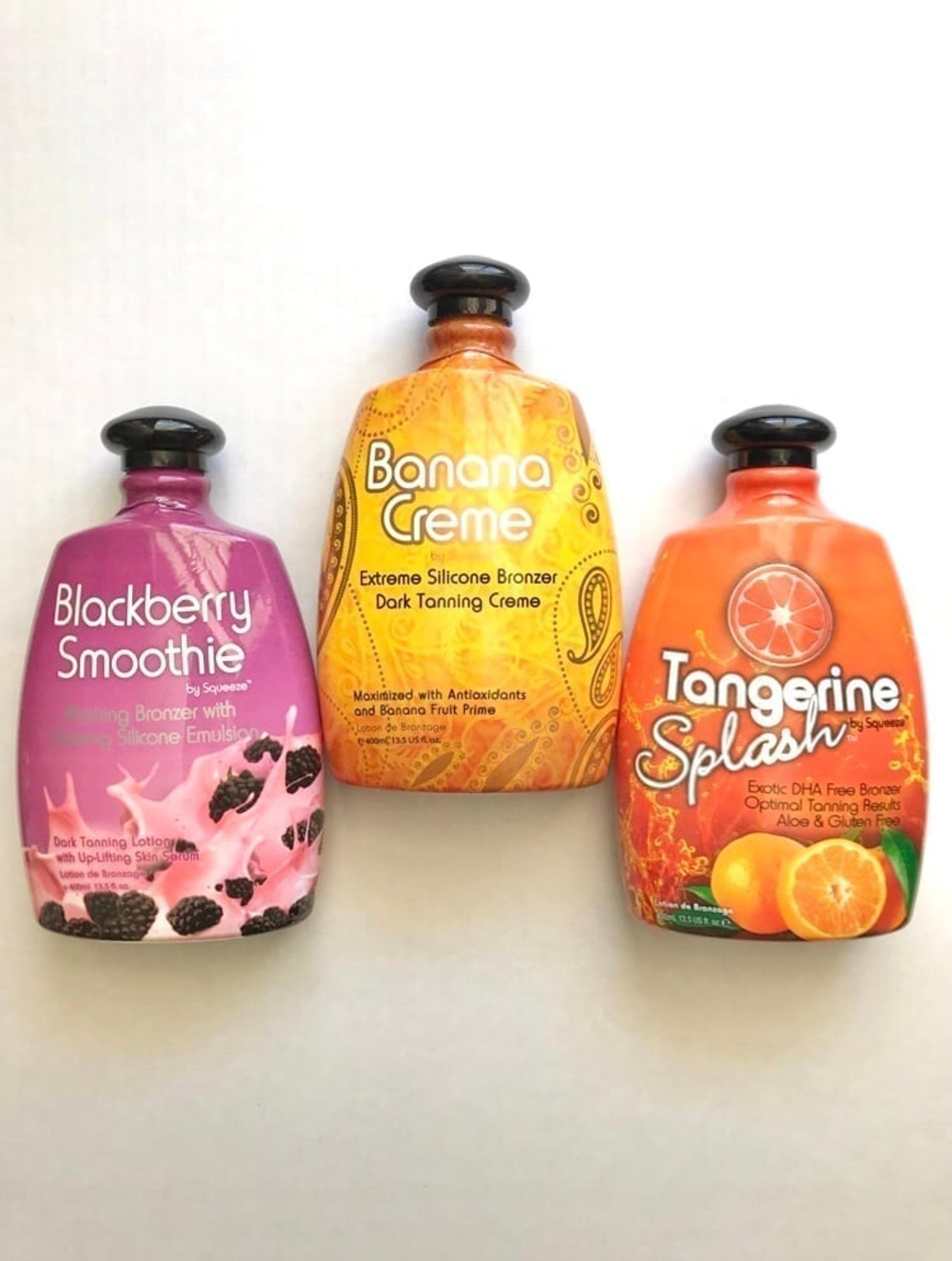 Banana Creme Blackberry Smoothie & Tangerine Splash 3 Piece Tanning Lotion Set