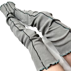 Knit Leg Warmers Green Gray Footless Over the Knee Socks Thigh Highs Cotton NEW