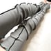 Knit Leg Warmers Green Gray Footless Over the Knee Socks Thigh Highs Cotton NEW