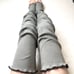 Knit Leg Warmers Green Gray Footless Over the Knee Socks Thigh Highs Cotton NEW