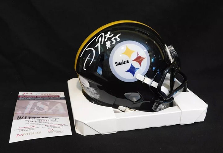 Joey Porter Sr Signed Autographed Pittsburgh Steelers Speed Mini Helmet JSA COA