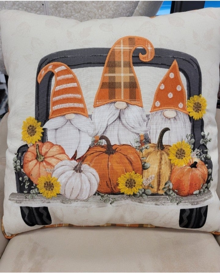 Farmhouse Fall Gnome Throw Pillow