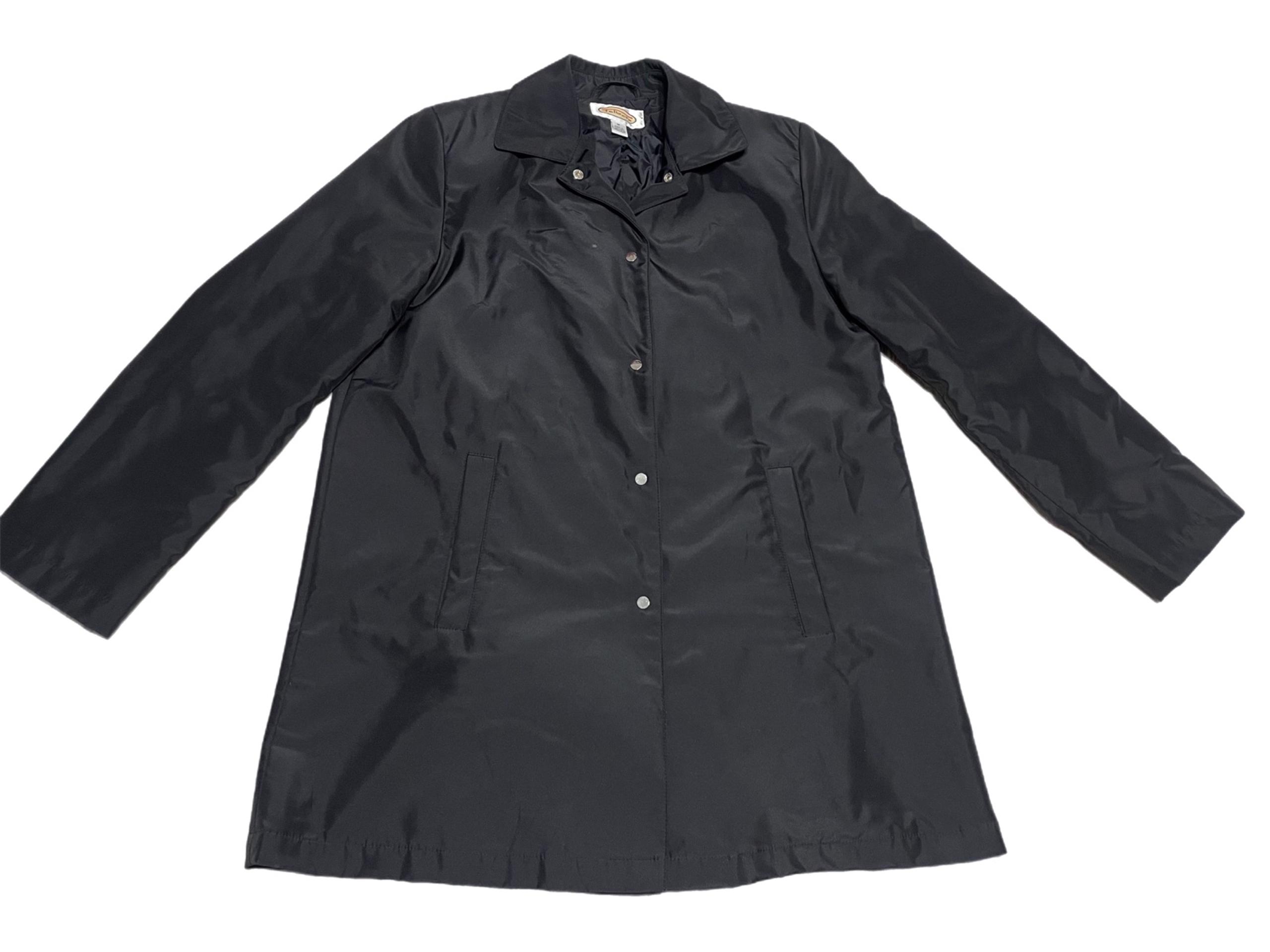 Talbots Black Rain Windbreaker Jacket Coat medium