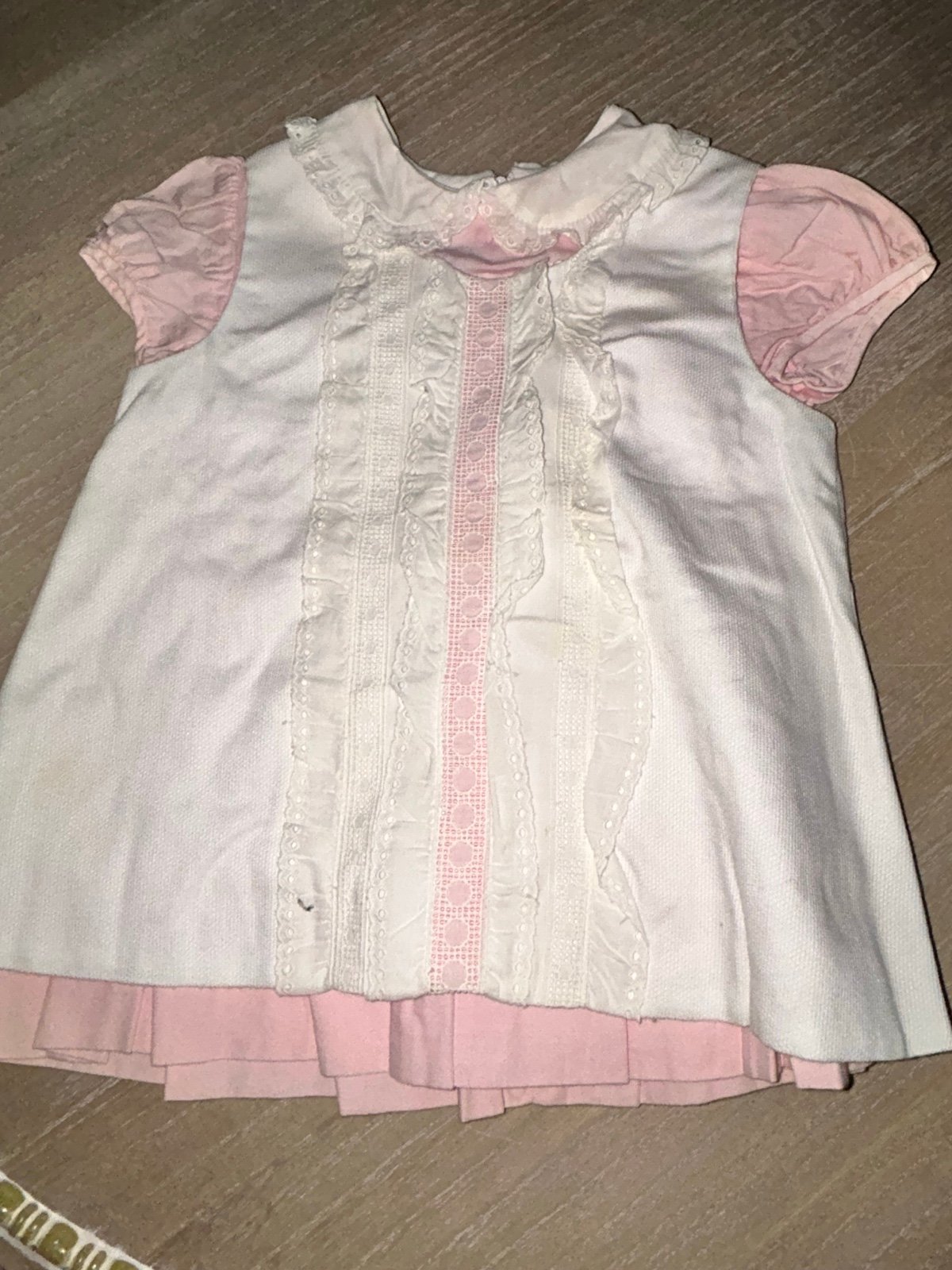 Vintage Sylvia Whyte for Saks Fifth Avenue Pink Pinafore Dress Baby Girl Large U