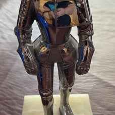 Vintage Knight on onyx stone pedestal lighter Super unique!