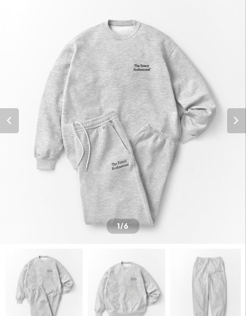 新発売 Ennoy Gray M Setup Sweatshirt Crewneck Professional トップス