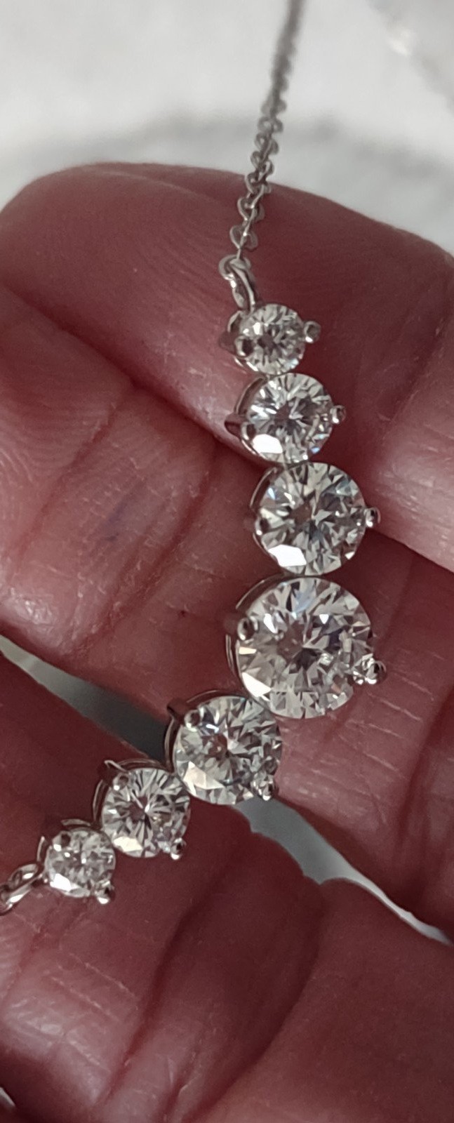 4 Carat gra certified positive testing 7lucky stones 925 Sterling necklace