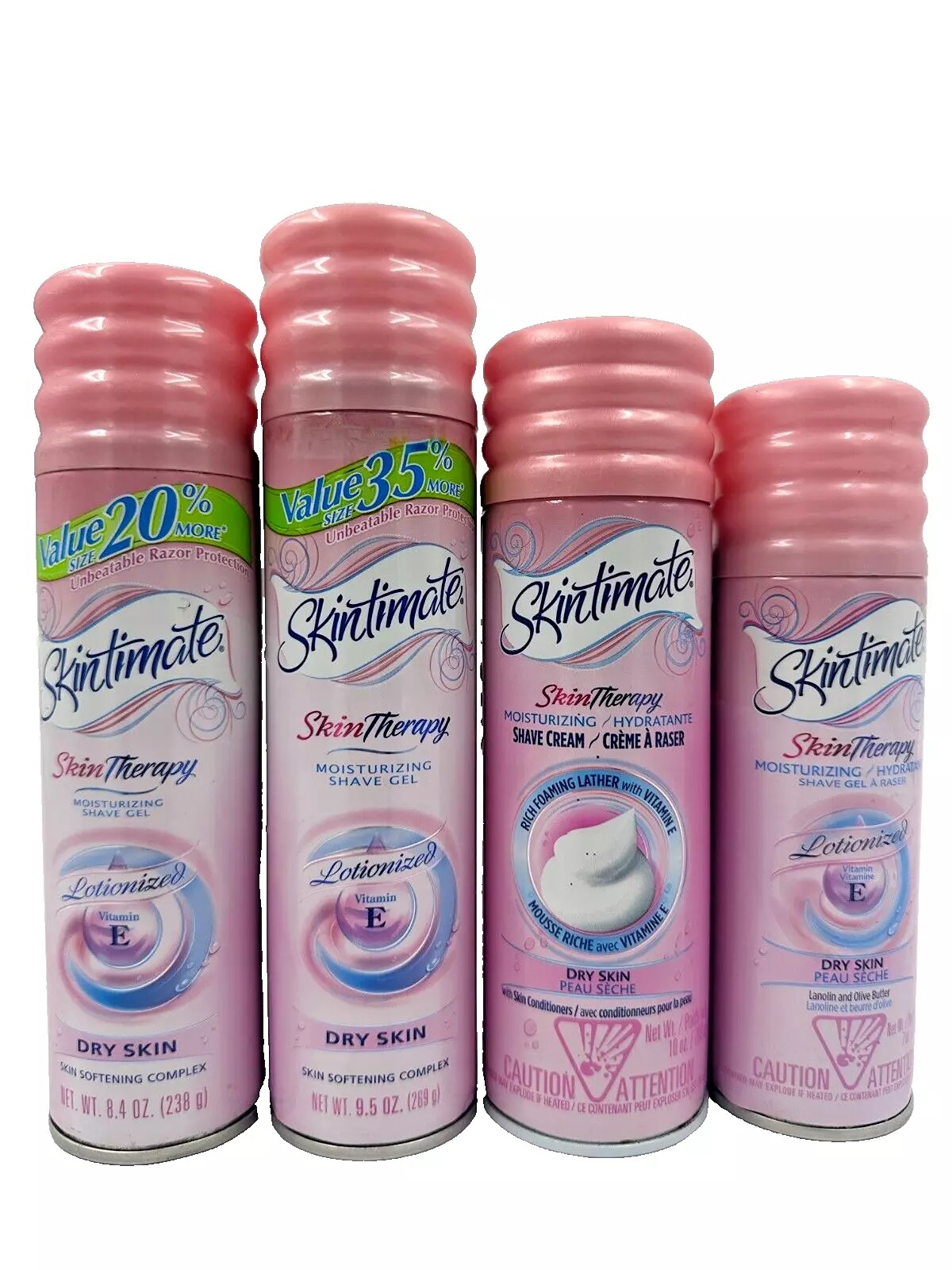 Skintimate LOT 4 SkinTherapy Moisturizing Shave Gels Dry Skin Lotionized Soften