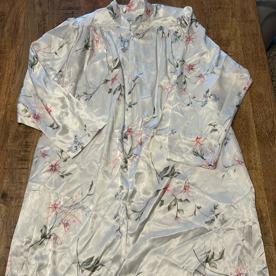 Vintage Christian Dior Nightgown Long Dress Sleepwear White Floral Small (13)