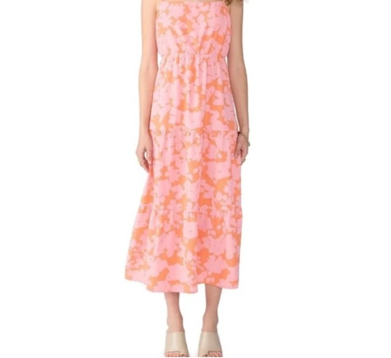Social Standard by Santuary Smocked Back Dress Summer Melon Floral