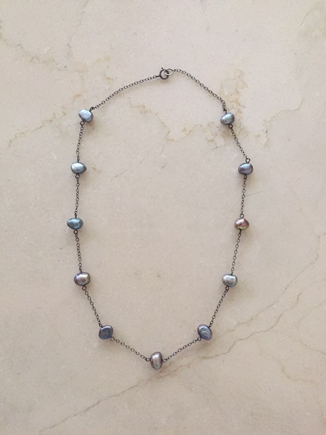 Silver Blue Cultured Freshwater Pearl Ne