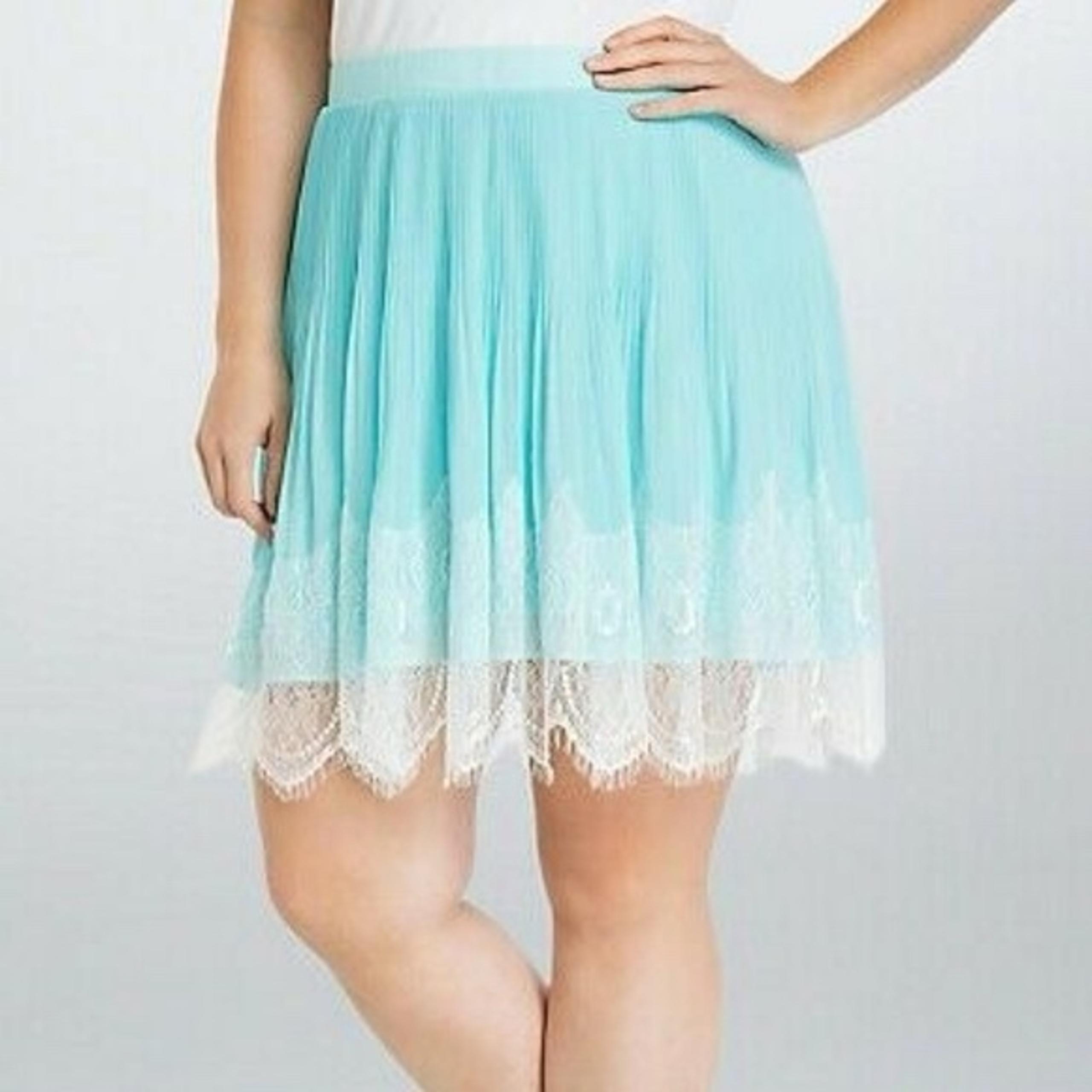 Torrid Pleated Skirt with Lace bottom