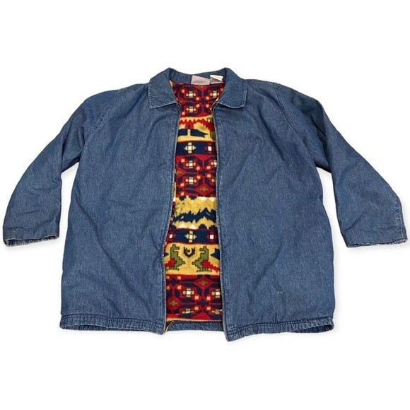 Blair Vintage Blue Denim And Fleece Print Jacket