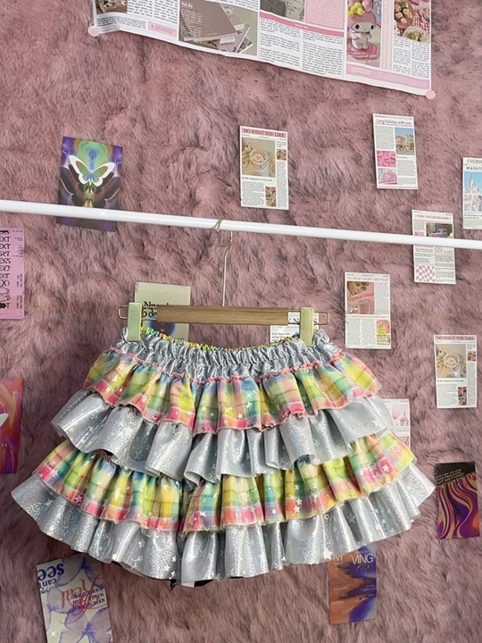 Japanese style skirt cute cake skirt Harajuku lace skirt one size