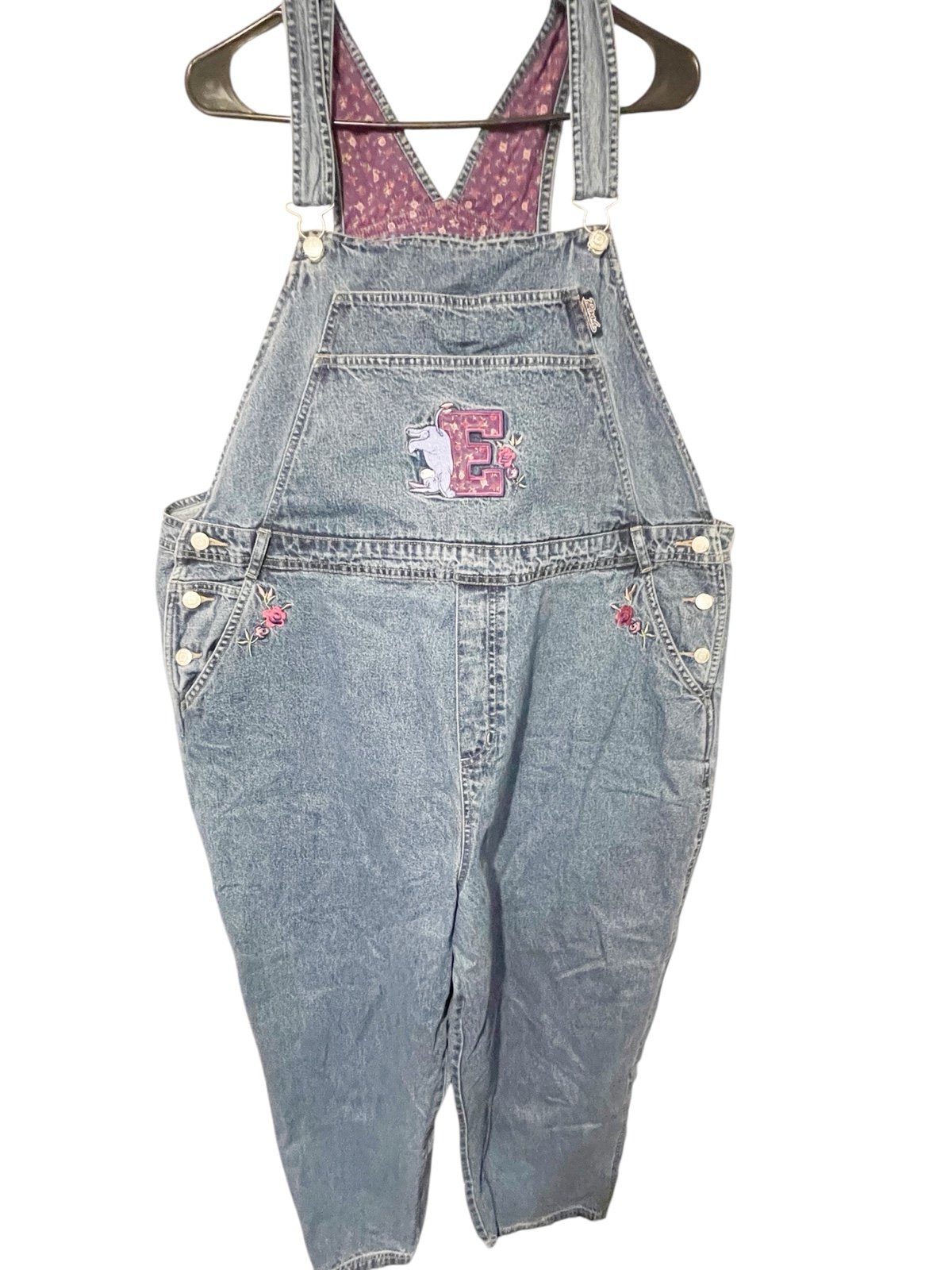 Vintage 90s Plus Size 22/24 Pooh Disney Eeyore Womens Denim Cartoon Overalls