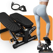 Adjustable Mini Stair Stepper with Resistance Bands,350lbs Loading Capacity