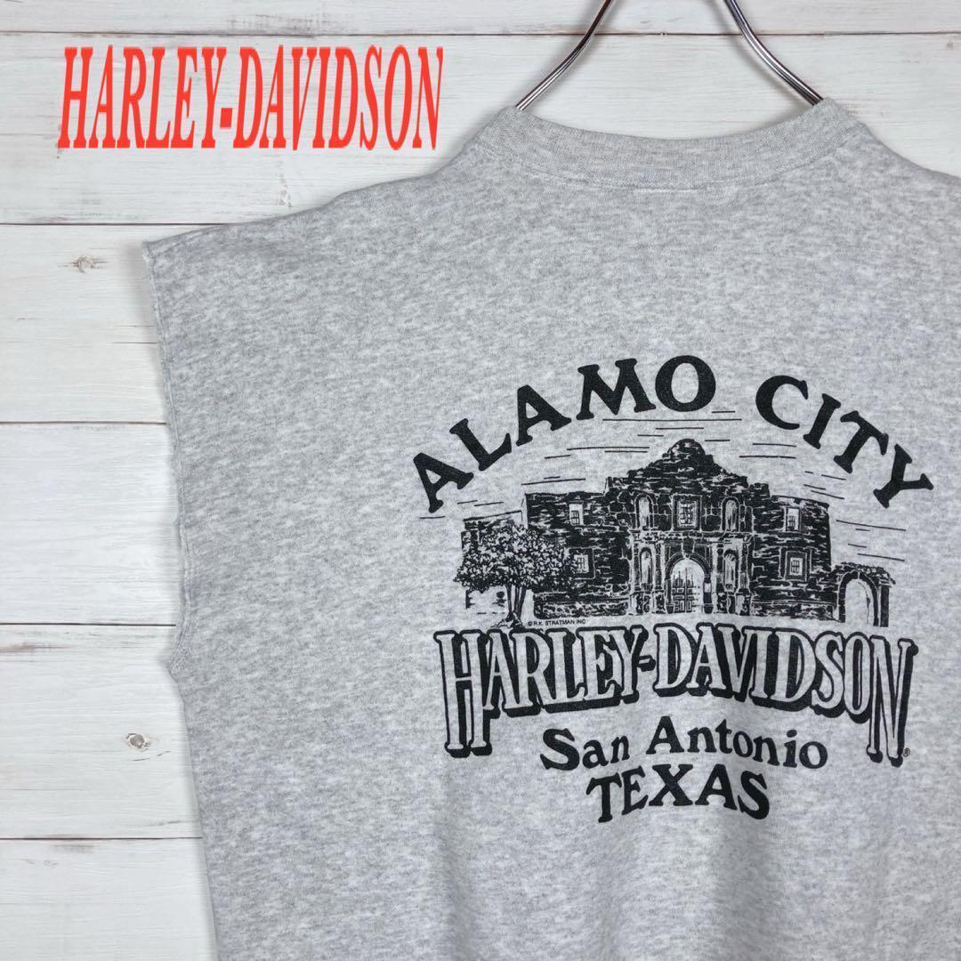 【Harley-Davidson】Sleeveless Sweatshirt ☆ Gray ☆ XL ☆ Texas State