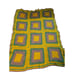 Vintage 70s Yellow Green Grannysquare Hippie Blanket Throw