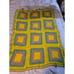 Vintage 70s Yellow Green Grannysquare Hippie Blanket Throw