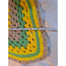 Vintage 70s Yellow Green Grannysquare Hippie Blanket Throw