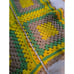 Vintage 70s Yellow Green Grannysquare Hippie Blanket Throw