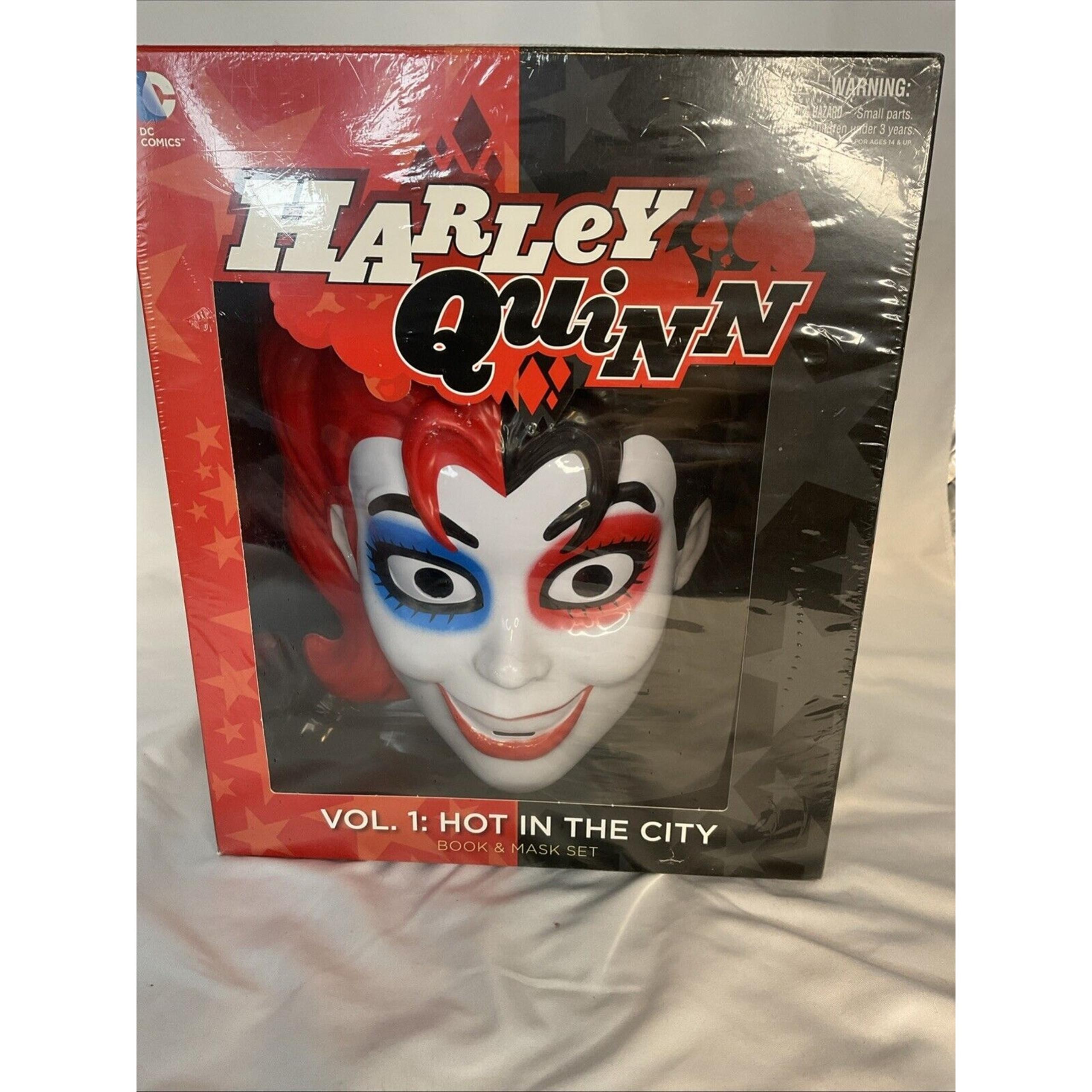 DC Comics - "Harley Quinn" Mask & Book Set Vol.1 Hot in the City NEW/SEALED