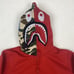 A Bathing Ape Shark Hoodie Sweatshirt Adult Medium Red Camo Full Zip Pockets