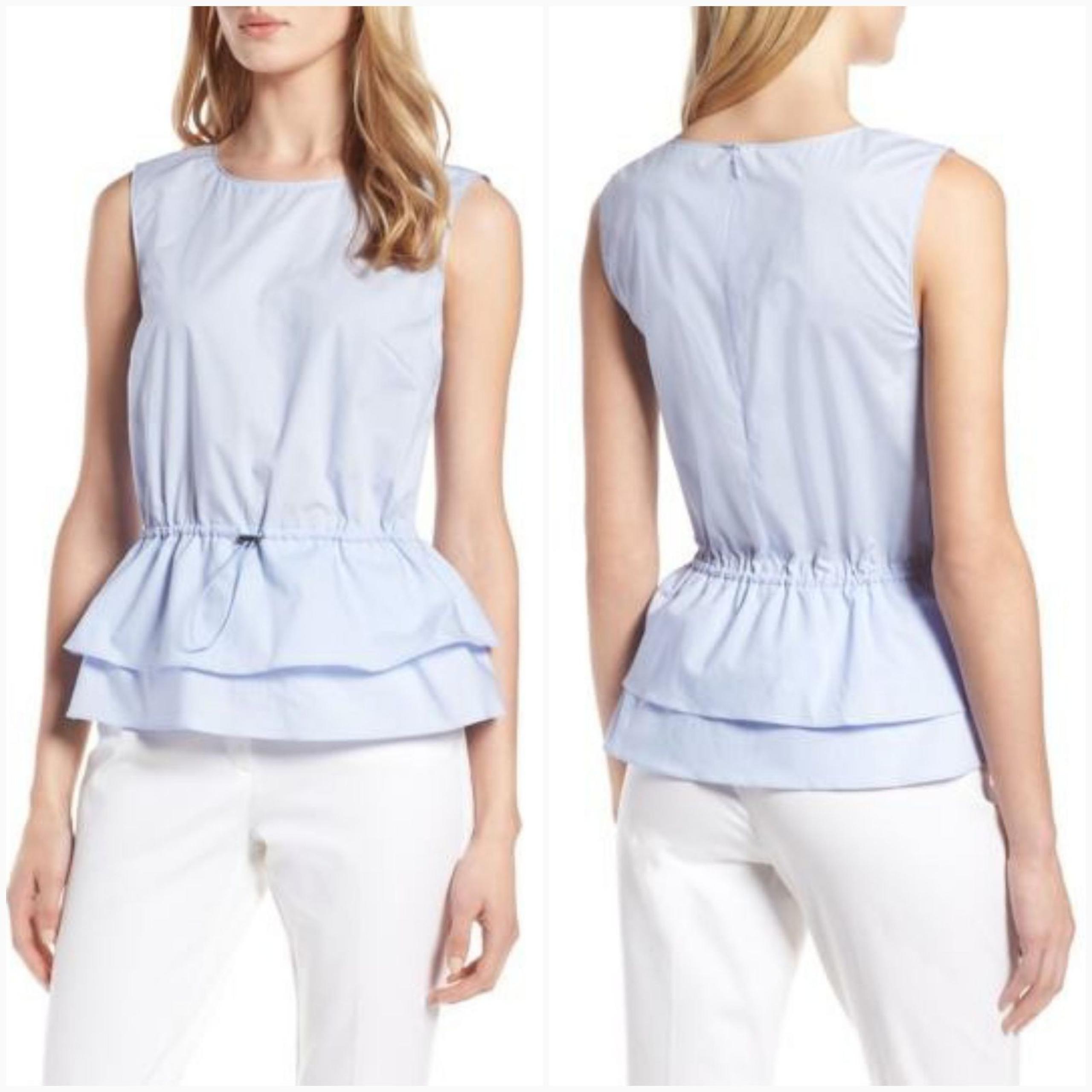 Halogen Toggle Front Peplum Top Sz M