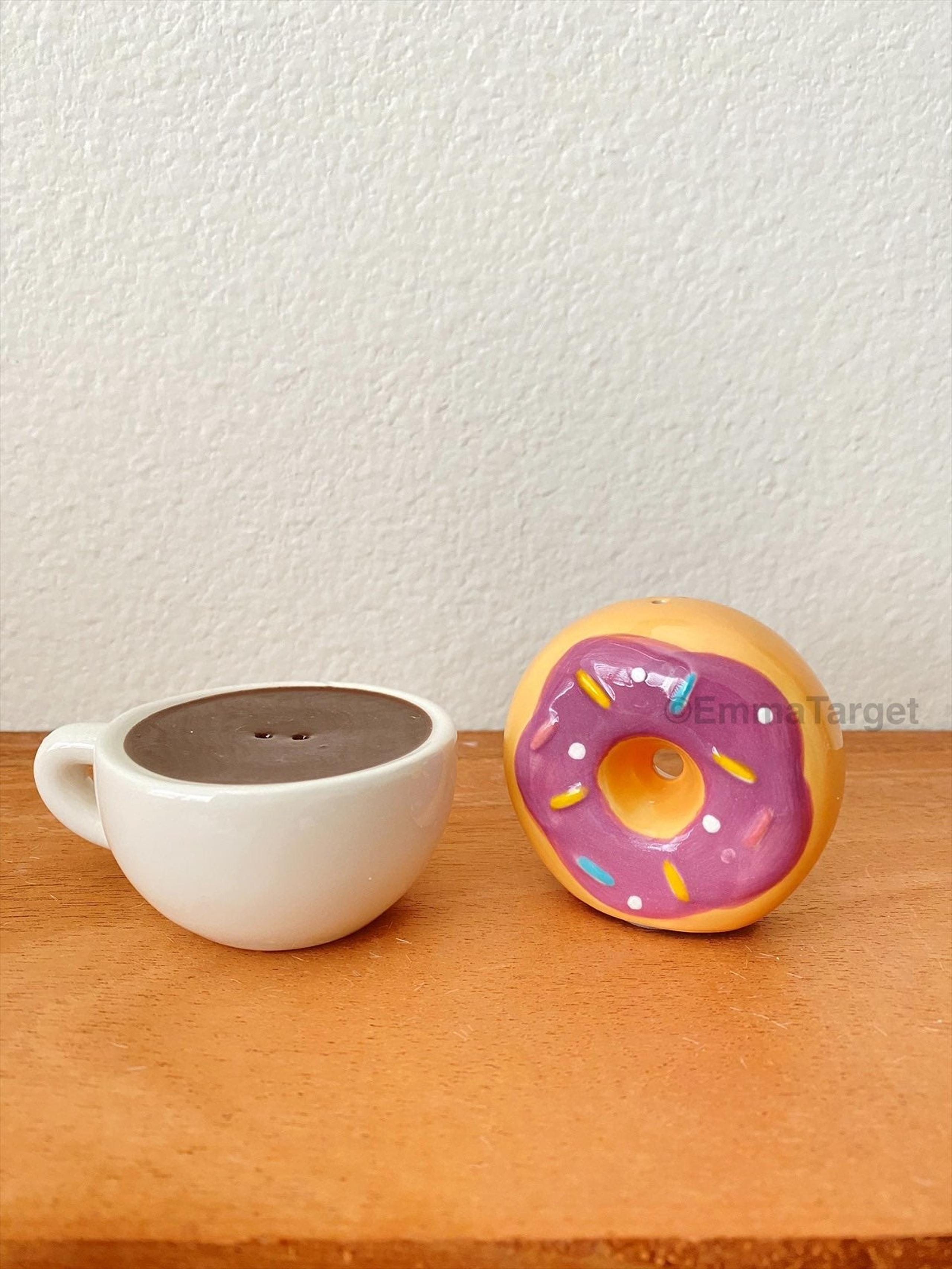 Target Bullseye Donut and Coffee Mug Salt and Pepper Shakers